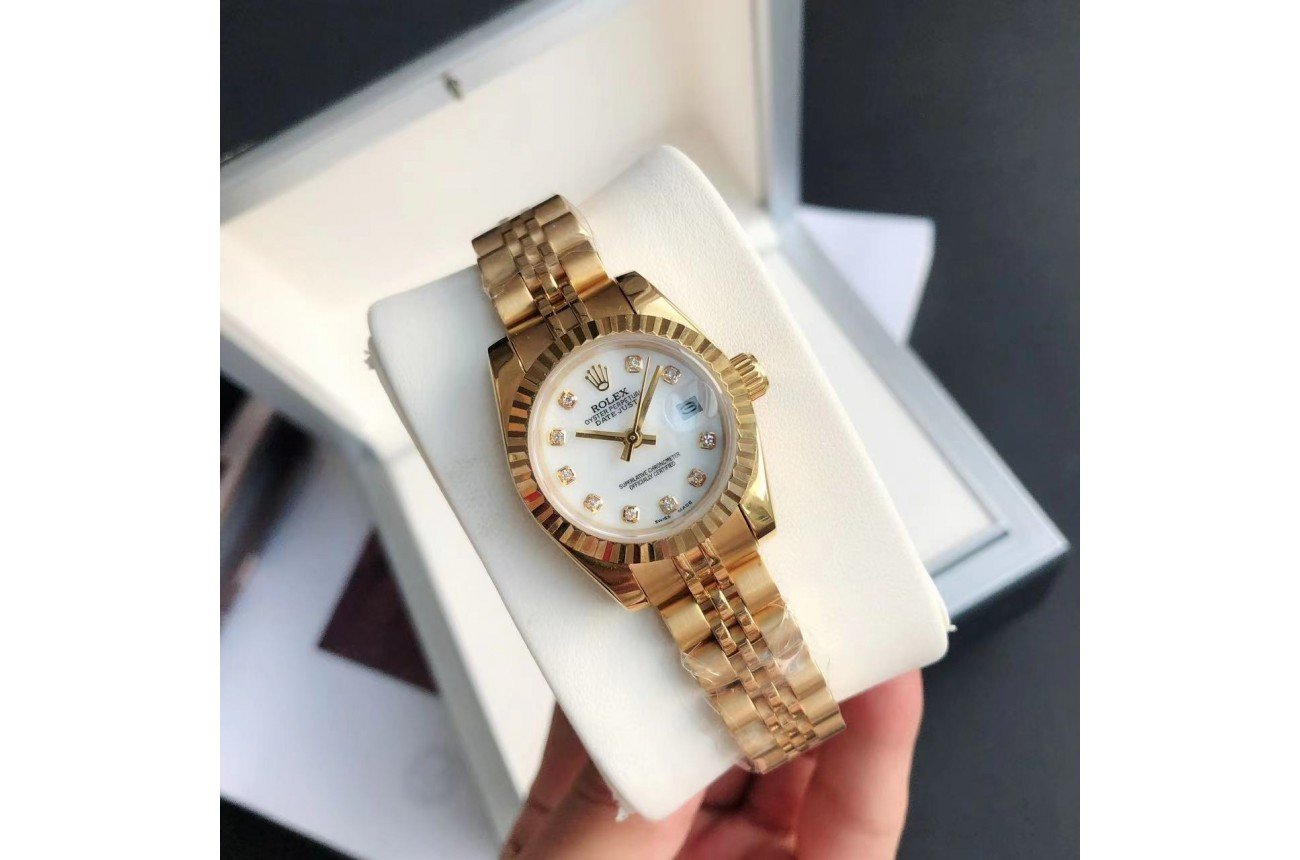 ロレックス デイトジャスト 36/28mm RG/RG ジャブ ホワイト/ダイヤル $798.00