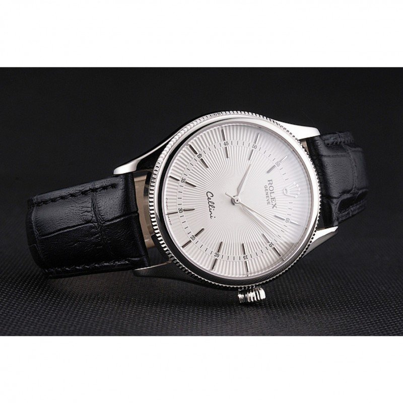 スーパークローン ロレックス チェリーニ 38mm ホワイト ダイヤル REP016805 $999.00