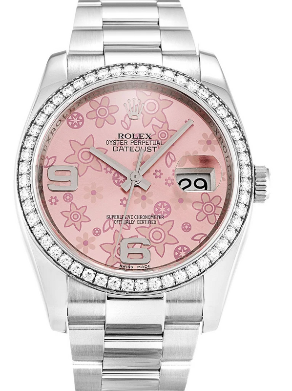 ロレックス デイトジャスト 36mm ピンク フローラル ダイヤル 116244 $399.00