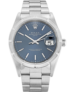 ロレックス オイスター パーペチュアル デイト 34mm ブルー ダイヤル 15210 $399.00
