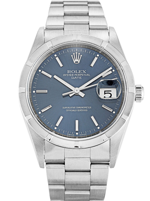 ロレックス オイスター パーペチュアル デイト 34mm ブルー ダイヤル 15210 $399.00