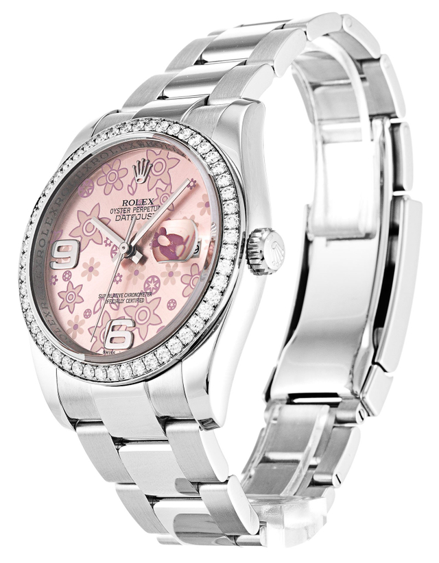 ロレックス デイトジャスト 36mm ピンク フローラル ダイヤル 116244 $399.00