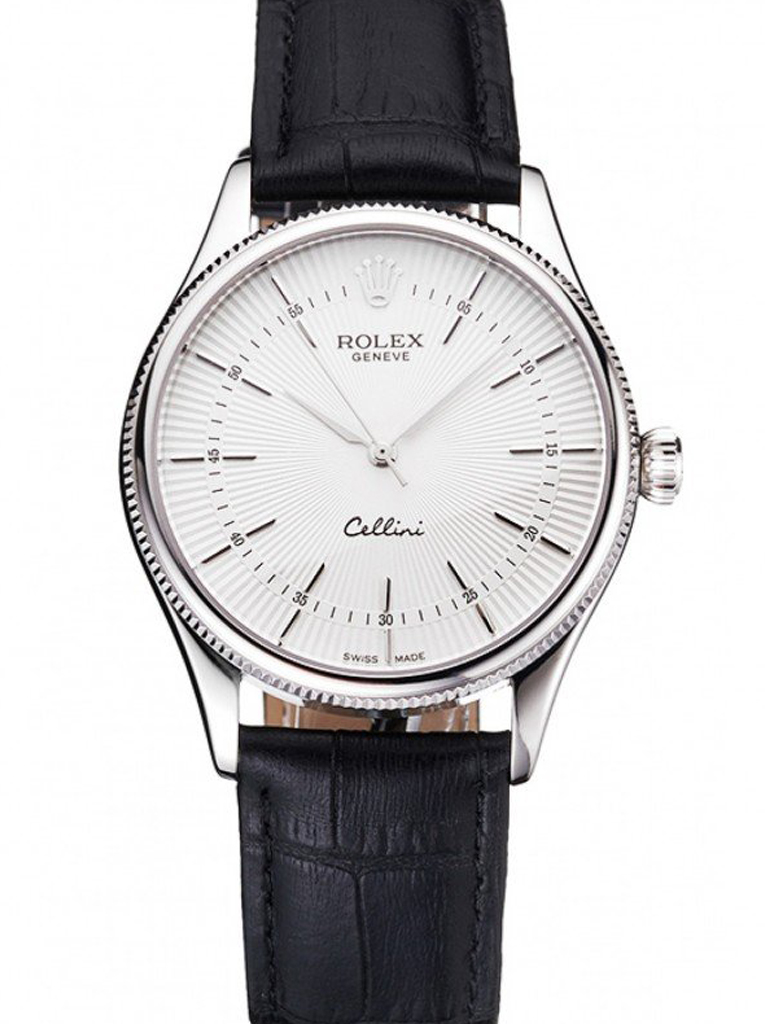 スーパークローン ロレックス チェリーニ 38mm ホワイト ダイヤル REP016805 $999.00