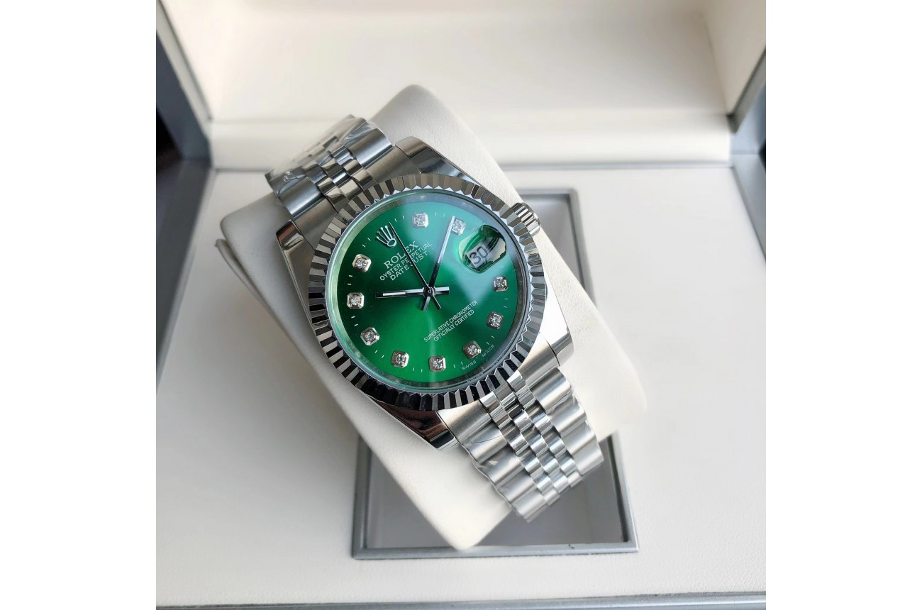 ロレックス デイトジャスト 36/28mm SS/SS ジャブ グリーン/ダイヤ $798.00
