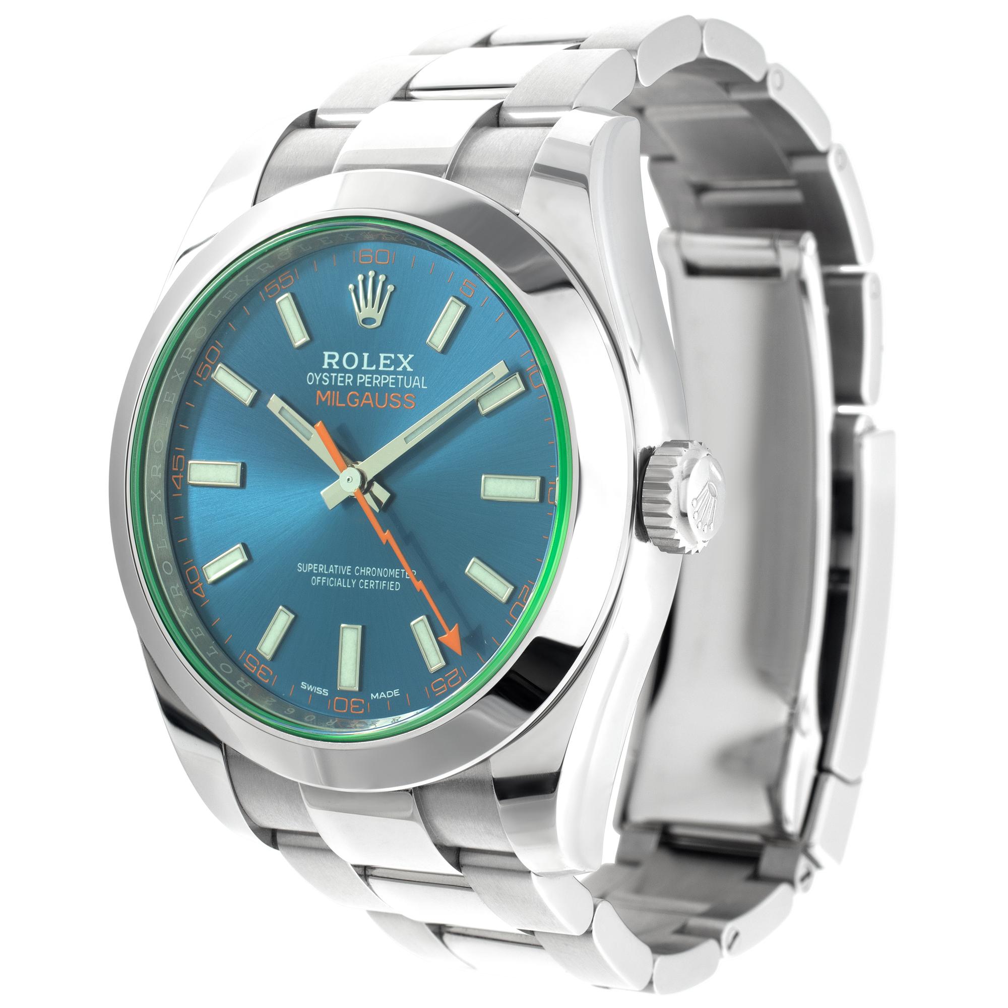 スーパークローン ロレックス ミルガウス 40mm ブルー ダイヤル 116400GV $999.00