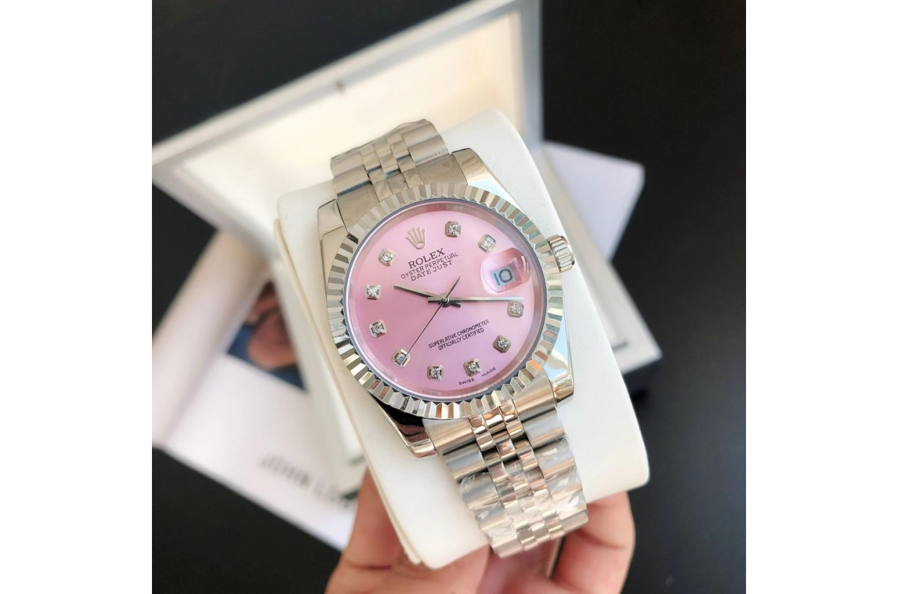 ロレックス デイトジャスト 36/28mm SS/SS ジャブ ピンク/文字盤 $798.00