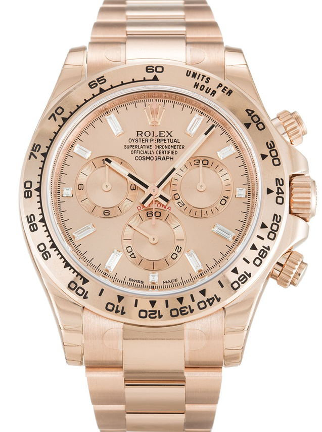 ロレックス デイトナ 40mm ローズ ダイヤモンド バゲット ダイヤル 116505 $299.00