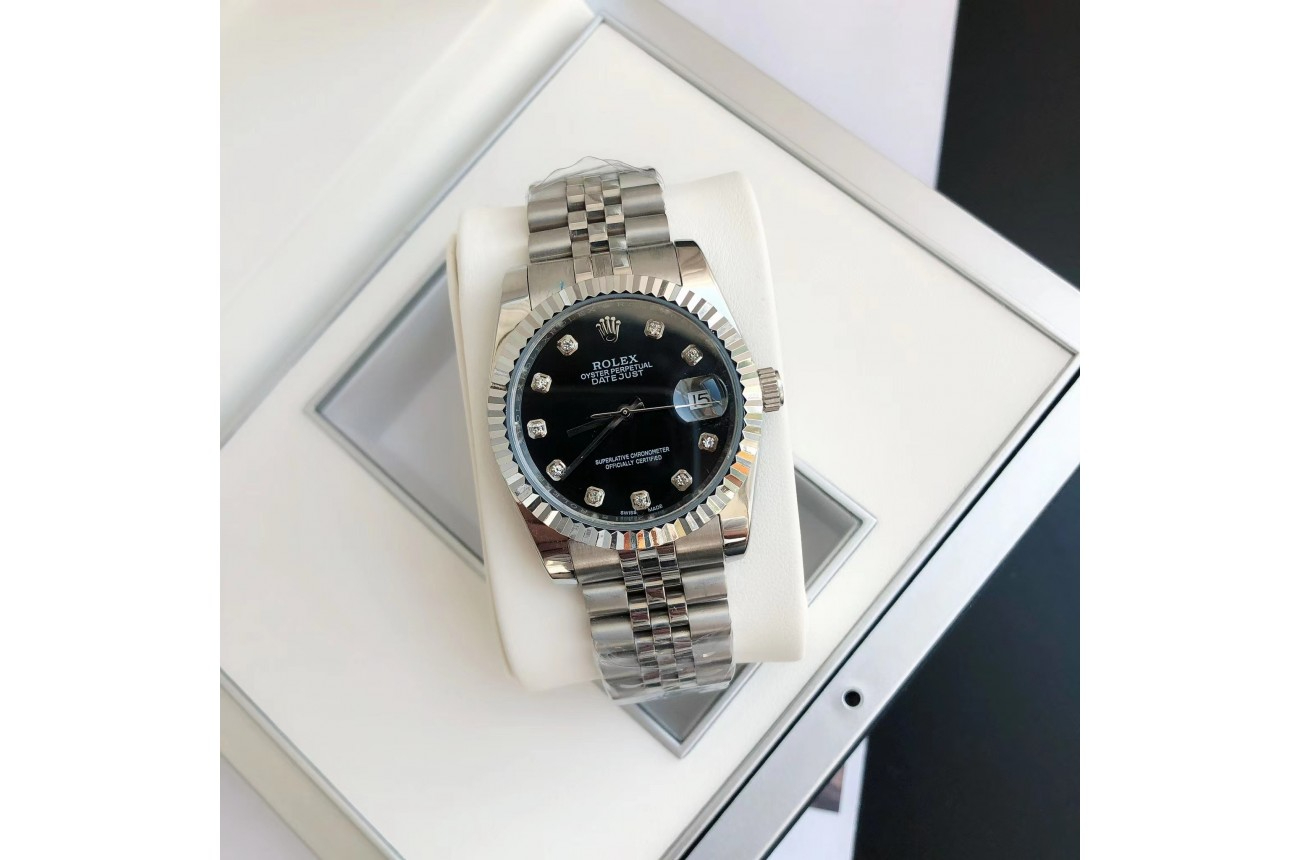 ロレックス デイトジャスト 36/28mm SS/SS ジャブ ブラック/文字盤 $798.00