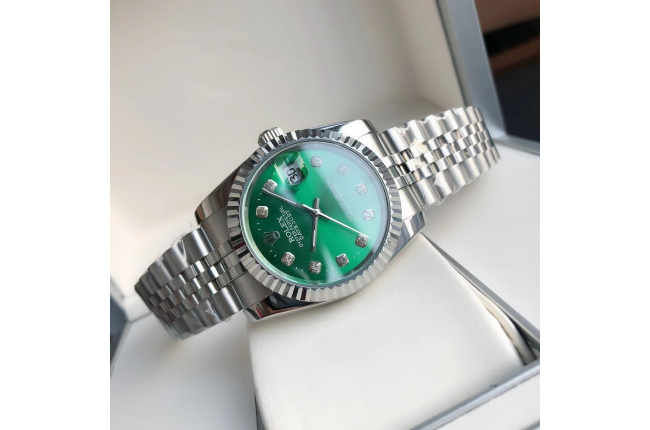 ロレックス デイトジャスト 36/28mm SS/SS ジャブ グリーン/ダイヤ $798.00