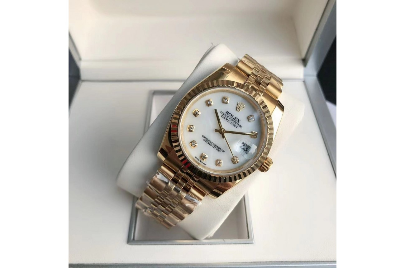 ロレックス デイトジャスト 36/28mm RG/RG ジャブ ホワイト/ダイヤル $798.00